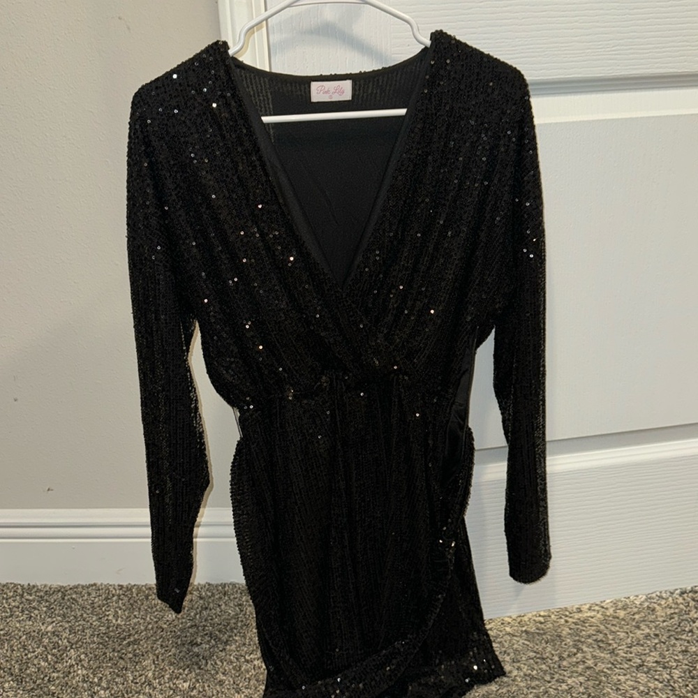 Black sequin romper
